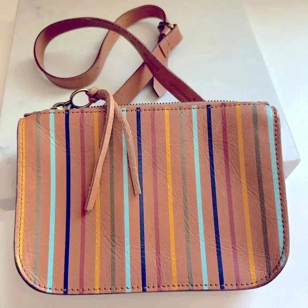 NWOT Madewell The Simple Pouch Belt Bag: Rainbow Stripe Edition